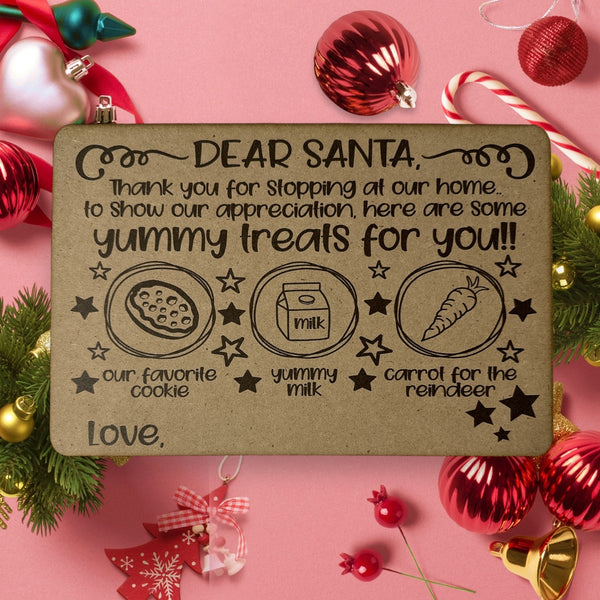 Children's Santa Board - MDF - UV Printed #2 - 290mm x 195mm | Christmas | Xmas | Reindeer