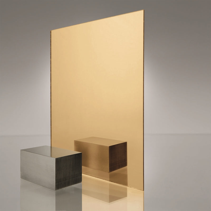 A4 Gold Coloured Mirror Acrylic Sheet | 297mm x 210mm x 3mm | Perspex | Panel | Plexiglass