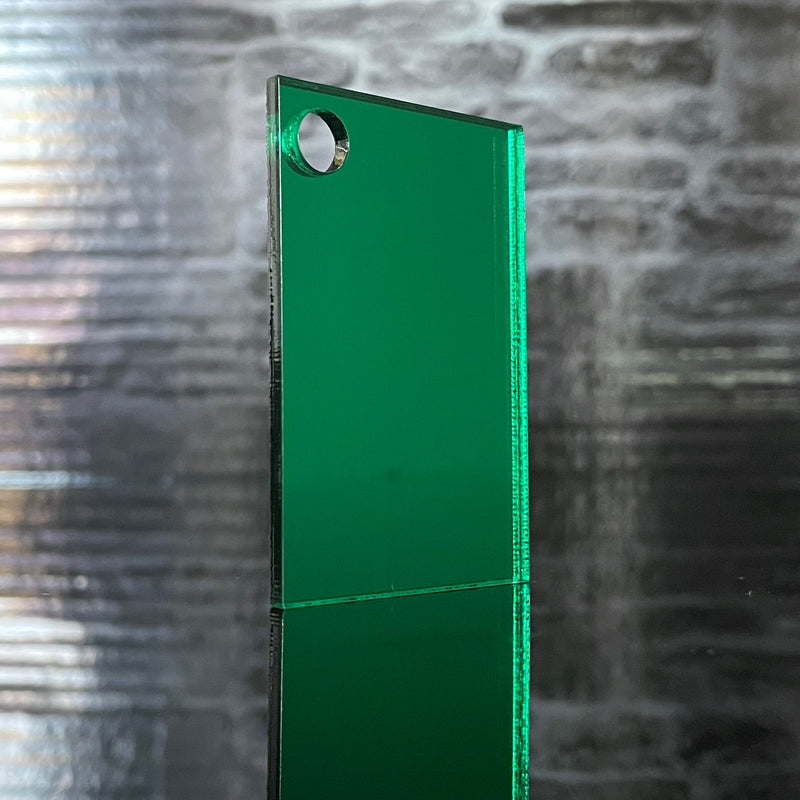 A5 Green Coloured Mirror Acrylic Sheet | 210mm x 148mm x 3mm | Perspex | Panel | Plexiglass