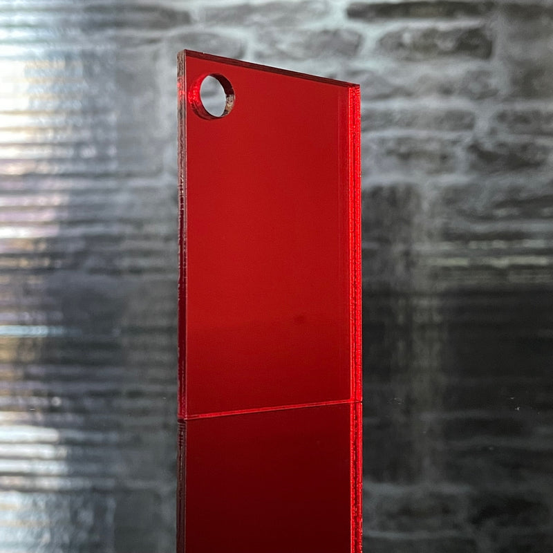 A5 Red Coloured Mirror Acrylic Sheet | 210mm x 148mm x 3mm | Perspex | Panel | Plexiglass