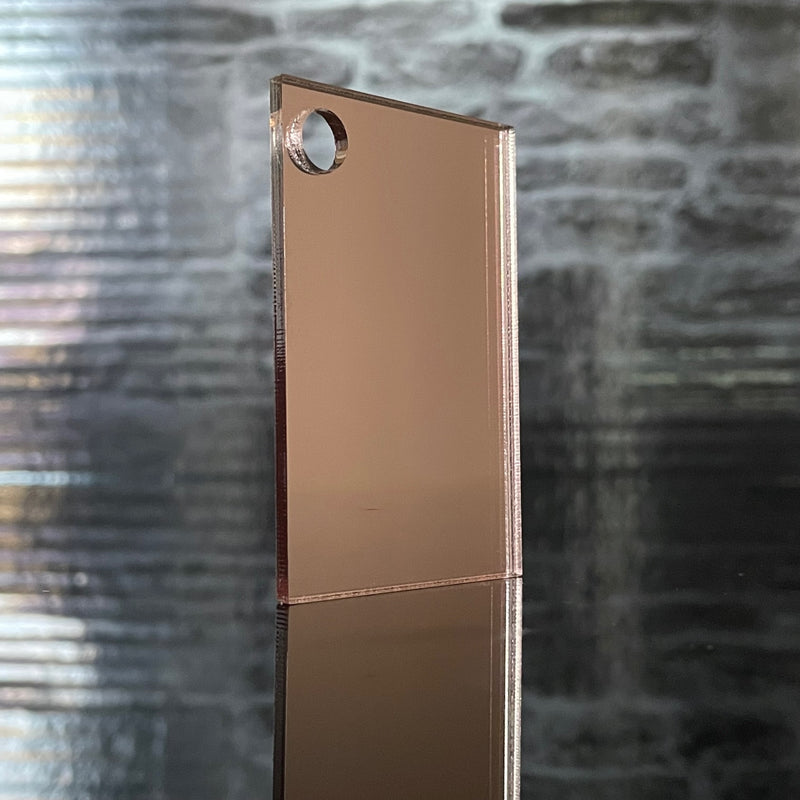 A3 Rose Gold Coloured Mirror Acrylic Sheet | 420mm x 297mm x 3mm | Perspex | Panel | Plexiglass