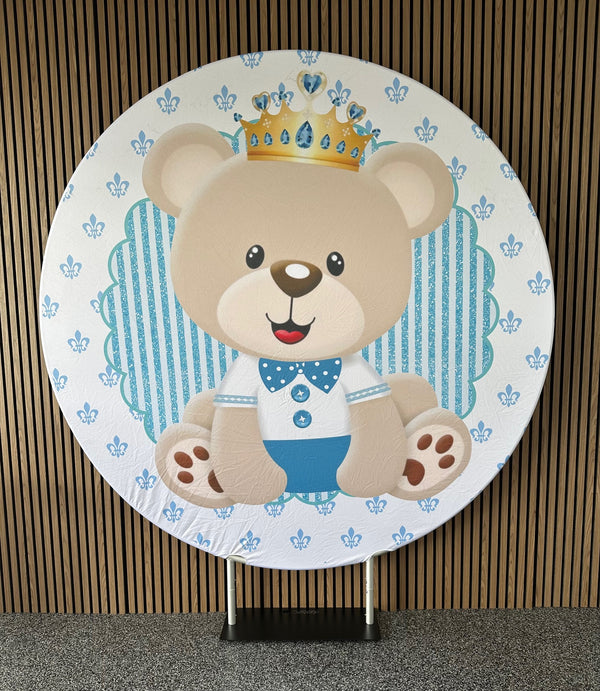 Baby Boy Bear Sky Blue Party Backdrop (2m Diameter)