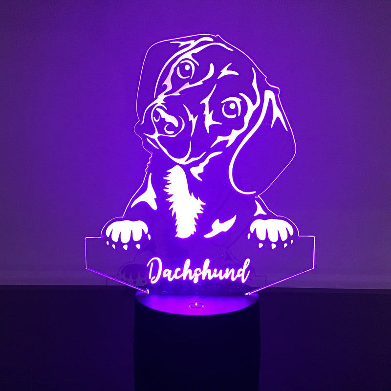 DACHSHUND LED LIGHT 155MM X 165MM | REMOTE CONTROL | 16 COLOURS | NIGHT LIGHT | FUN