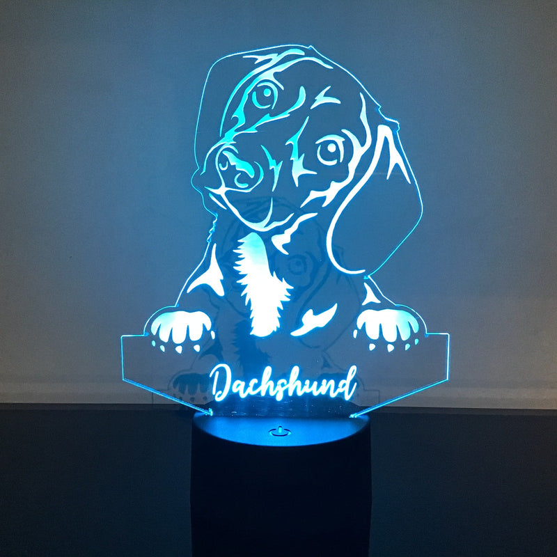 DACHSHUND LED LIGHT 155MM X 165MM | REMOTE CONTROL | 16 COLOURS | NIGHT LIGHT | FUN