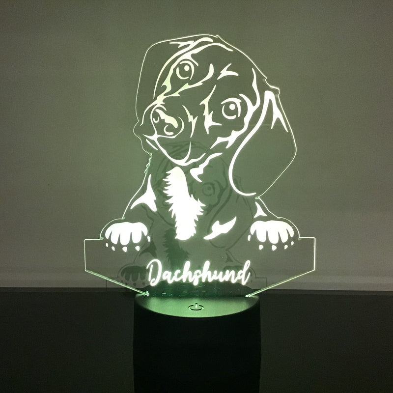 DACHSHUND LED LIGHT 155MM X 165MM | REMOTE CONTROL | 16 COLOURS | NIGHT LIGHT | FUN