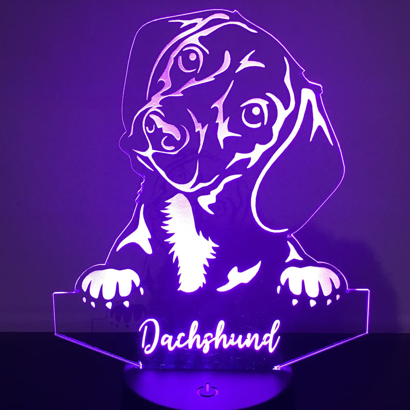 DACHSHUND LED LIGHT 155MM X 165MM | REMOTE CONTROL | 16 COLOURS | NIGHT LIGHT | FUN