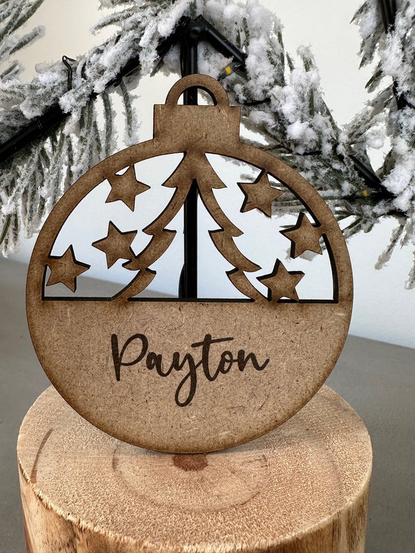 PERSONALISED CHRISTMAS BAUBLE ORNAMENT | HANGER | DOCORATION | XMAS | CUSTOM | PLYWOOD | #13