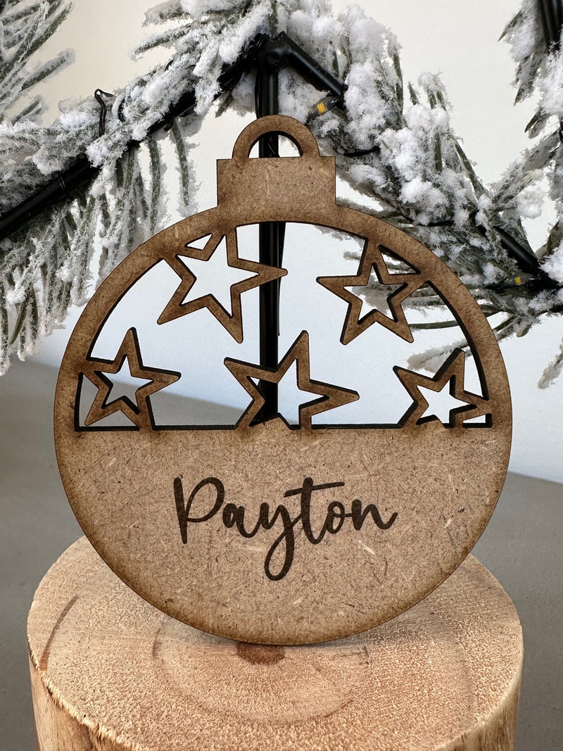 PERSONALISED CHRISTMAS BAUBLE ORNAMENT | HANGER | DOCORATION | XMAS | CUSTOM | PLYWOOD |