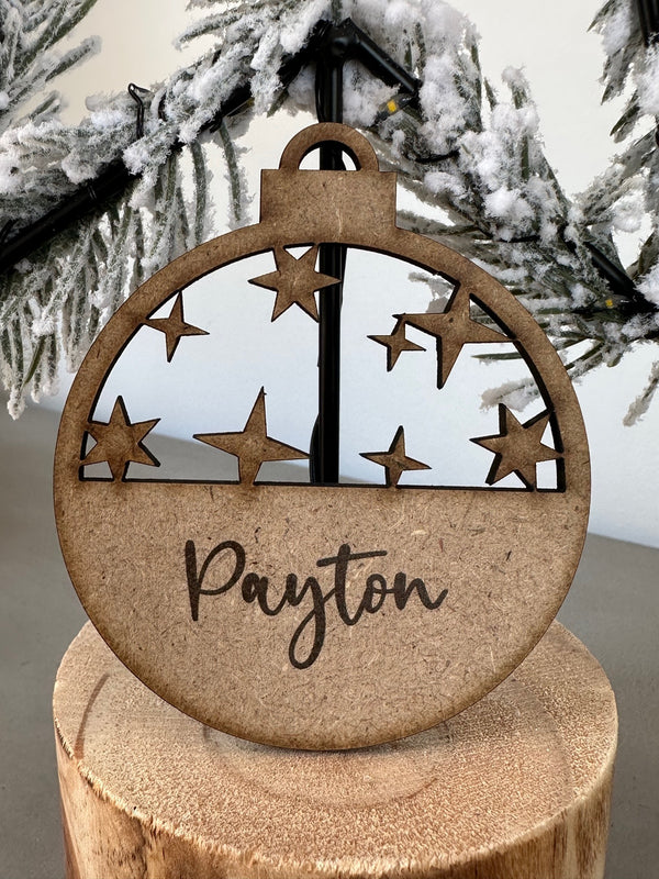 PERSONALISED CHRISTMAS BAUBLE ORNAMENT | HANGER | DOCORATION | XMAS | CUSTOM | PLYWOOD | #15