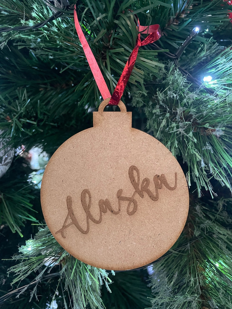 PERSONALISED CHRISTMAS BAUBLE ORNAMENT | HANGER | DOCORATION | XMAS | CUSTOM | PLYWOOD |