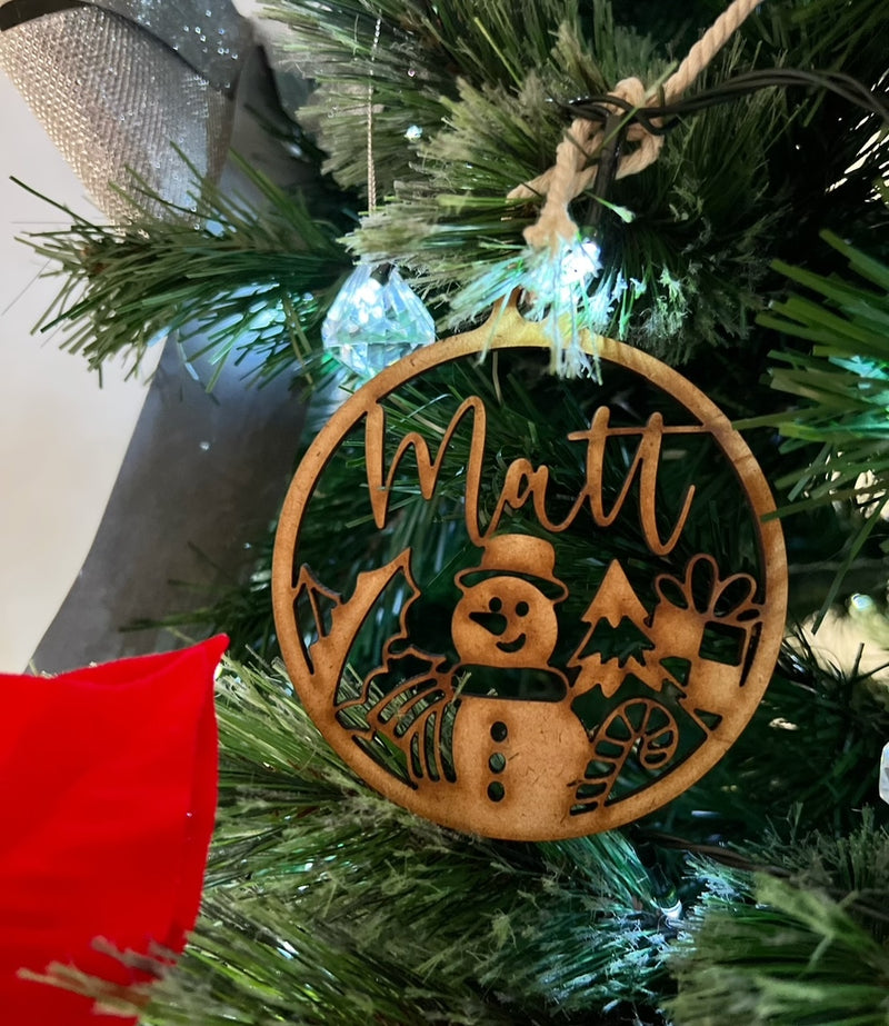 PERSONALISED CHRISTMAS BAUBLE ORNAMENT | HANGER | DOCORATION | XMAS | CUSTOM | PLYWOOD |