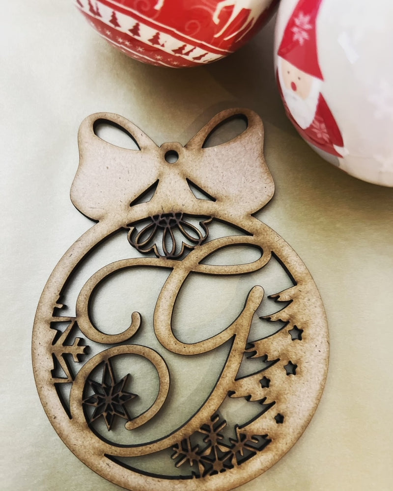 MONOGRAM LETTER CHRISTMAS ORNAMENT | 125MM HEIGHT | DOCORATION | XMAS | CUSTOM | SEASON