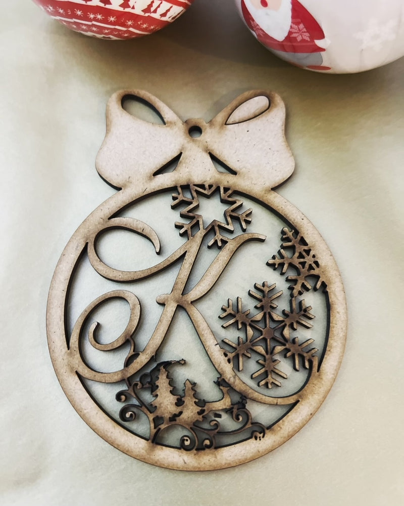 MONOGRAM LETTER CHRISTMAS ORNAMENT | 125MM HEIGHT | DOCORATION | XMAS | CUSTOM | SEASON