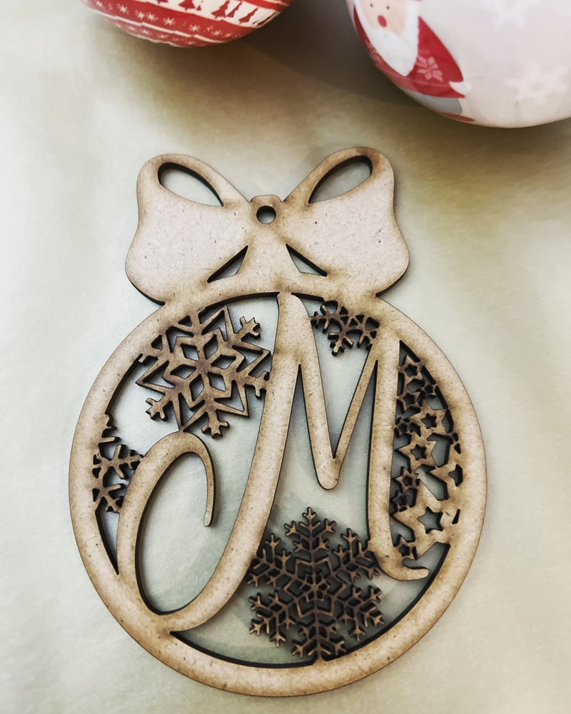 MONOGRAM LETTER CHRISTMAS ORNAMENT | 125MM HEIGHT | DOCORATION | XMAS | CUSTOM | SEASON