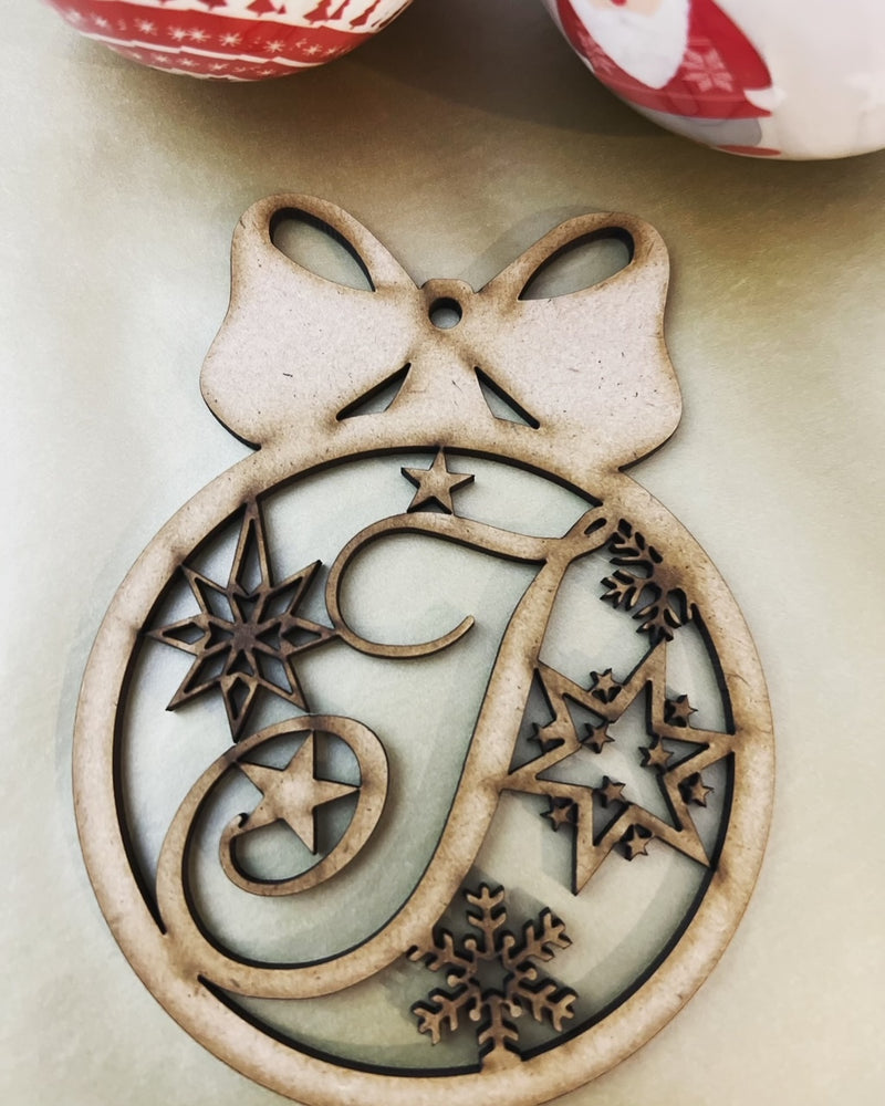 MONOGRAM LETTER CHRISTMAS ORNAMENT | 125MM HEIGHT | DOCORATION | XMAS | CUSTOM | SEASON