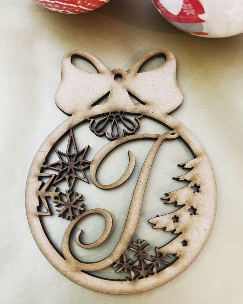 MONOGRAM LETTER CHRISTMAS ORNAMENT | 125MM HEIGHT | DOCORATION | XMAS | CUSTOM | SEASON