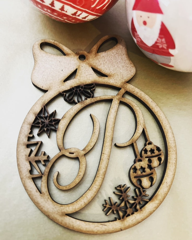 MONOGRAM LETTER CHRISTMAS ORNAMENT | 125MM HEIGHT | DOCORATION | XMAS | CUSTOM | SEASON