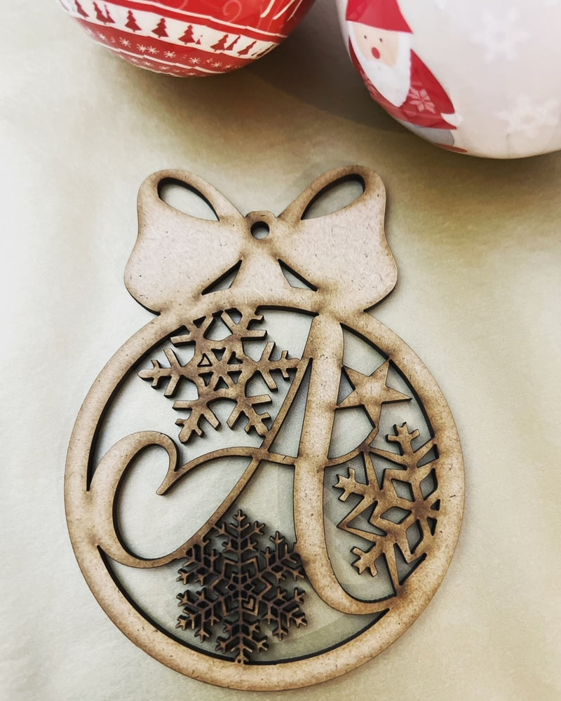 MONOGRAM LETTER CHRISTMAS ORNAMENT | 125MM HEIGHT | DOCORATION | XMAS | CUSTOM | SEASON