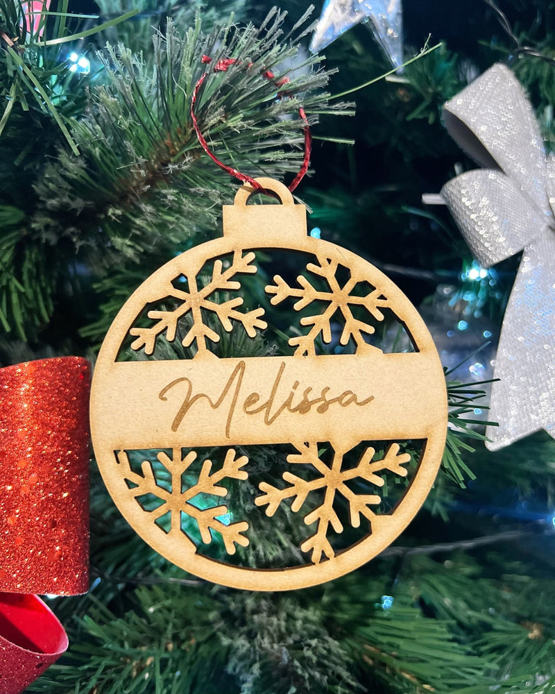 PERSONALISED CHRISTMAS BAUBLE ORNAMENT | HANGER | DOCORATION | XMAS | CUSTOM | PLYWOOD |