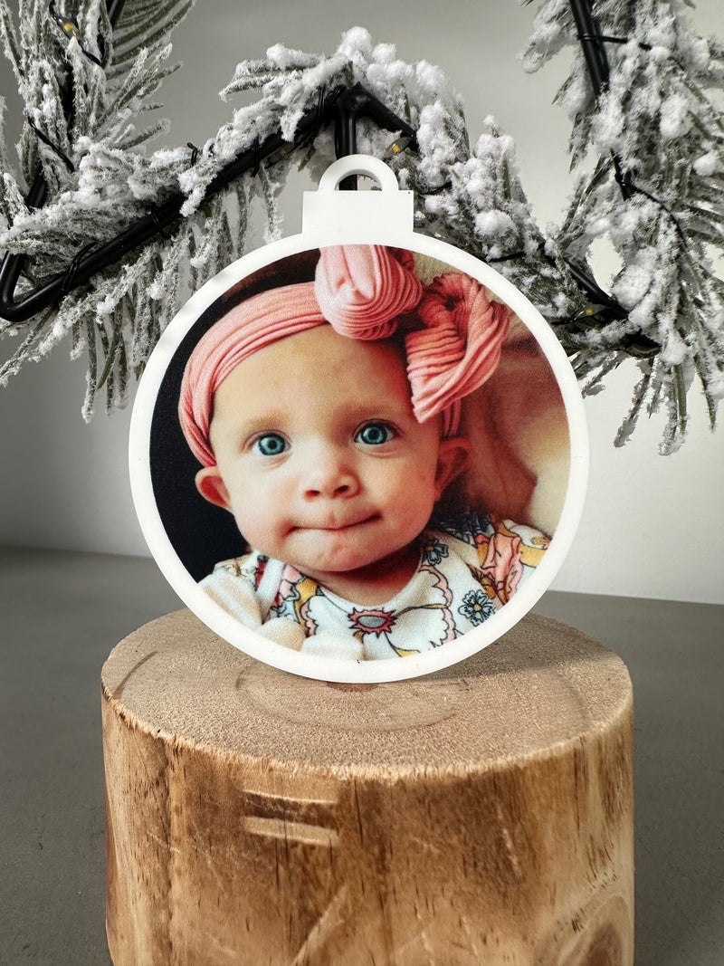 PERSONALISED CHRISTMAS BABY BAUBLE ORNAMENT | HANGER | DOCORATION | XMAS | CUSTOM | ACRYLIC |