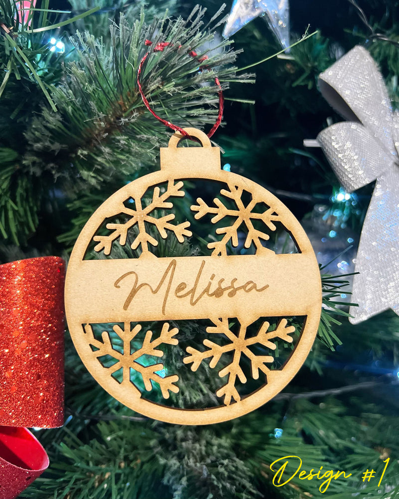 PERSONALISED CHRISTMAS BAUBLE ORNAMENT | DECORATION | XMAS | CUSTOM | PLYWOOD | SEASON |