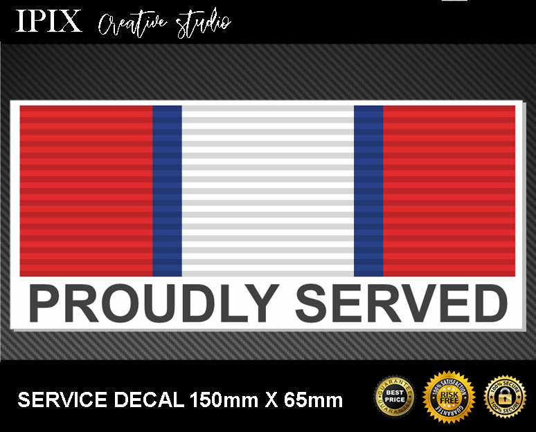 QUEENSLAND FIRE DILIGENT AND ETHICAL SERVICE MEDAL DECAL |150MM X 65MM | STICKER | INDOOR / OUTDOOR