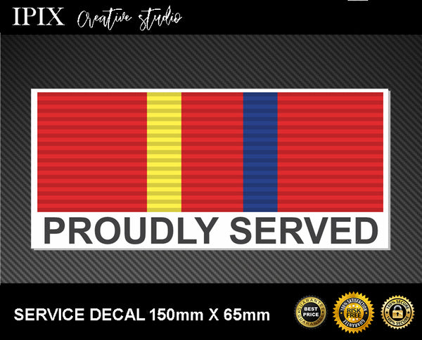 SES MERITORIOUS SERVICE MEDAL DECAL |150MM X 65MM | STICKER | INDOOR / OUTDOOR