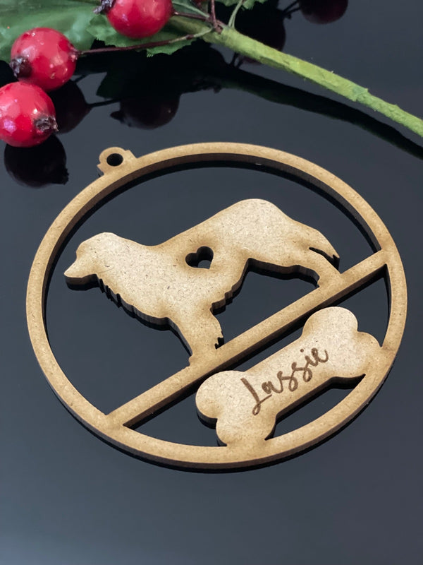 PERSONALISED AUSTRALIAN SHEPHERD CHRISTMAS BAUBLE ORNAMENT | HANGER | DOCORATION | XMAS | CUSTOM | PLYWOOD