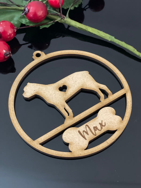 PERSONALISED CANE CORSO CHRISTMAS BAUBLE ORNAMENT | HANGER | DOCORATION | XMAS | CUSTOM | PLYWOOD