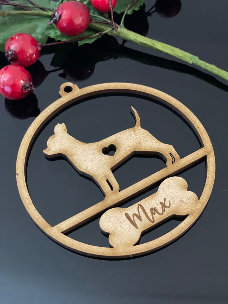 PERSONALISED CHIHUAHUA CHRISTMAS BAUBLE ORNAMENT | HANGER | DOCORATION | XMAS | CUSTOM | PLYWOOD