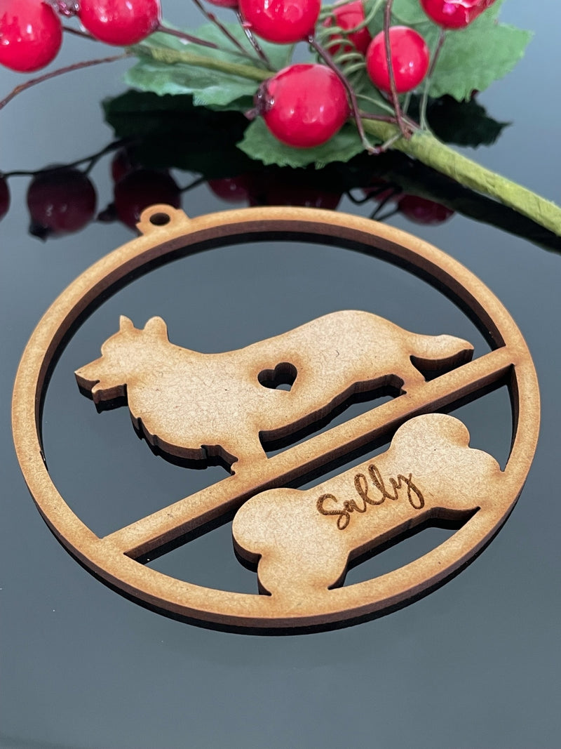 PERSONALISED WELSH CORGI CHRISTMAS BAUBLE ORNAMENT | HANGER | DOCORATION | XMAS | CUSTOM | PLYWOOD