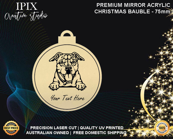 Personalised Acrylic Christmas Dog Bauble - PIT BULL TERRIER | Premium | Xmas | Pet | Festive | Season