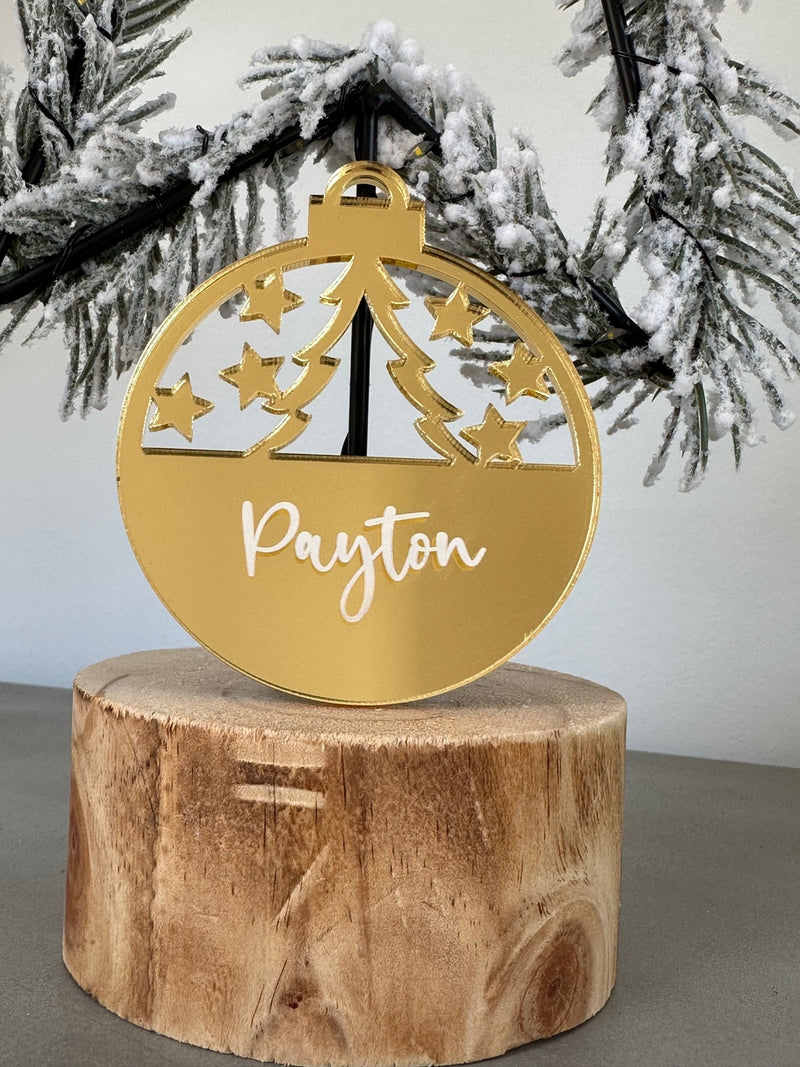 Personalised Mirrored Acrylic Christmas Tree Bauble | Premium | Xmas | Gift | Festive | Season