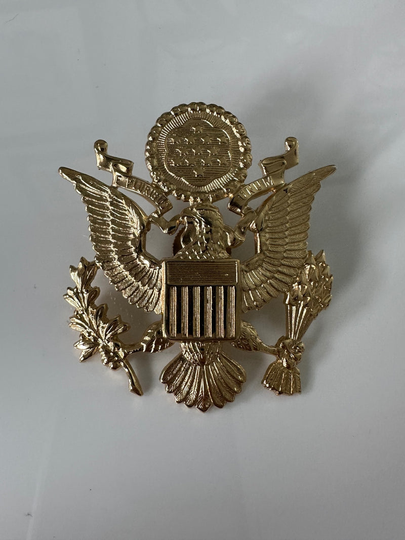 U.S. ARMY OFFICER CAP BADGE | USA | GENUINE | GOLD PLATED