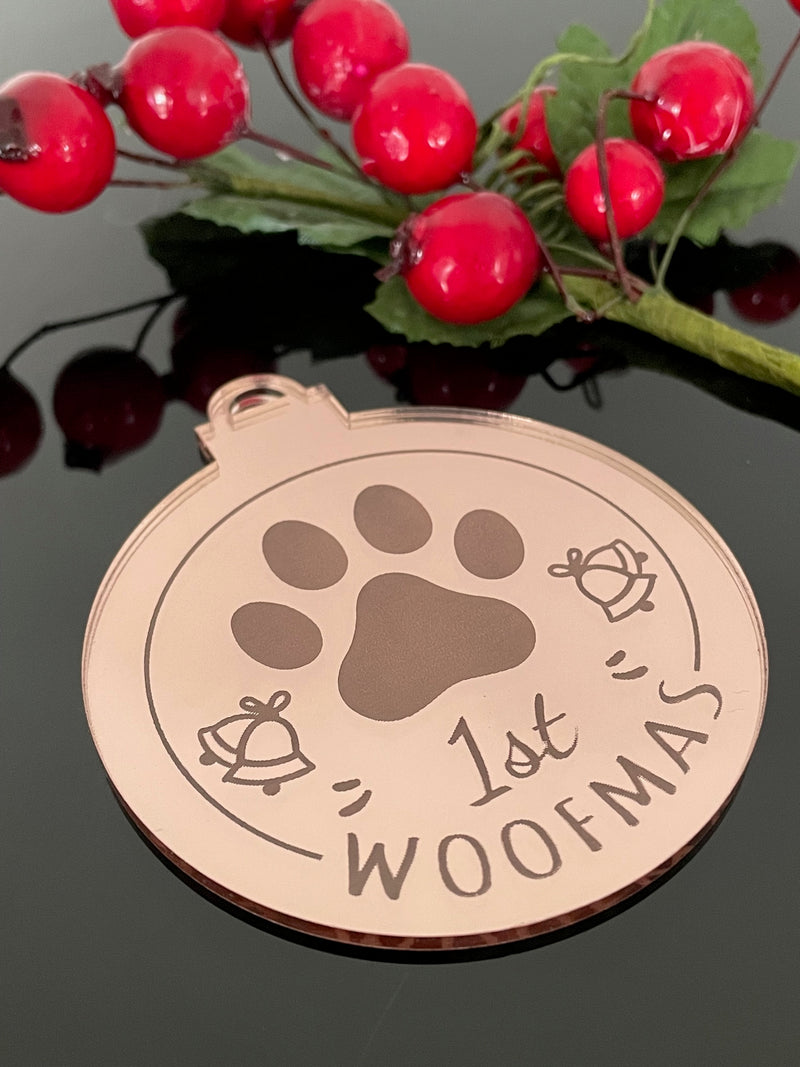 Puppy Acrylic Christmas Bauble