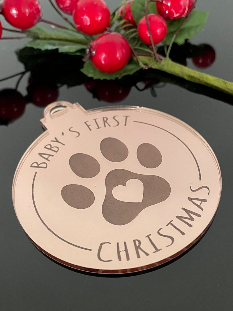 Puppy Acrylic Christmas Bauble