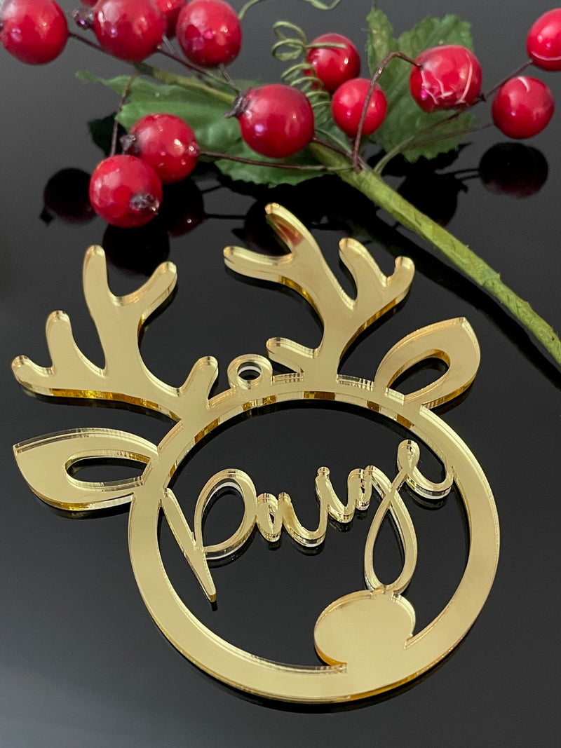 Personalised Christmas Reindeer Bauble