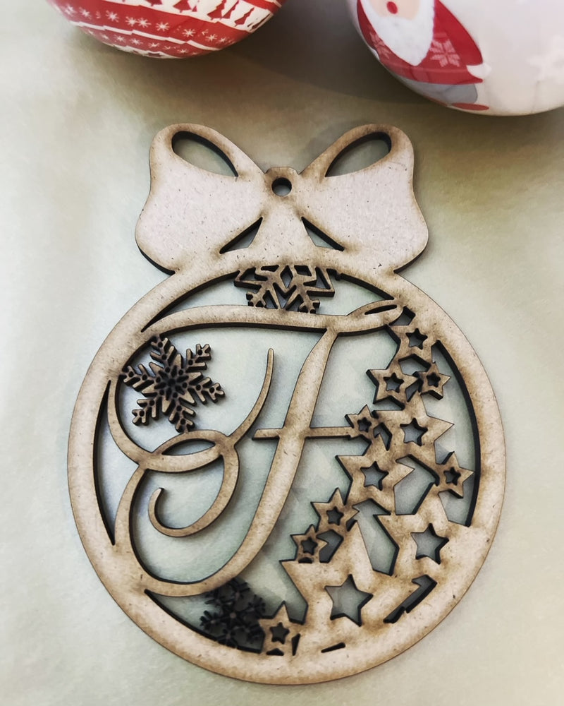 Monogram Christmas Letter Bauble | 125mm Height