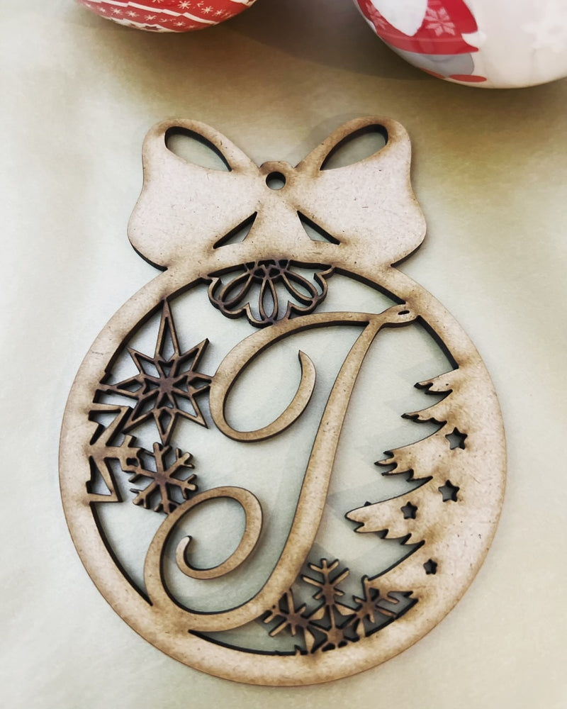 Monogram Christmas Letter Bauble | 125mm Height