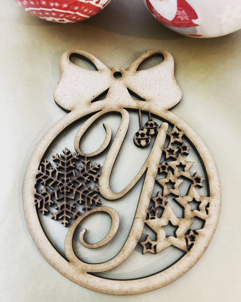 Monogram Christmas Letter Bauble | 125mm Height