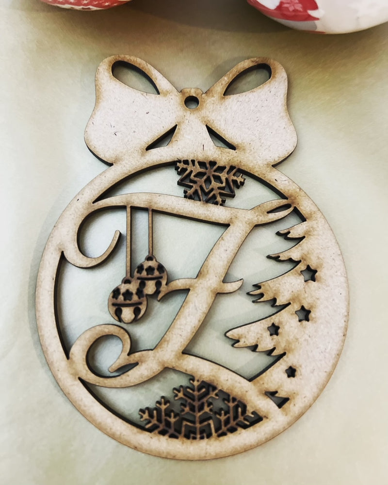 Monogram Christmas Letter Bauble | 125mm Height